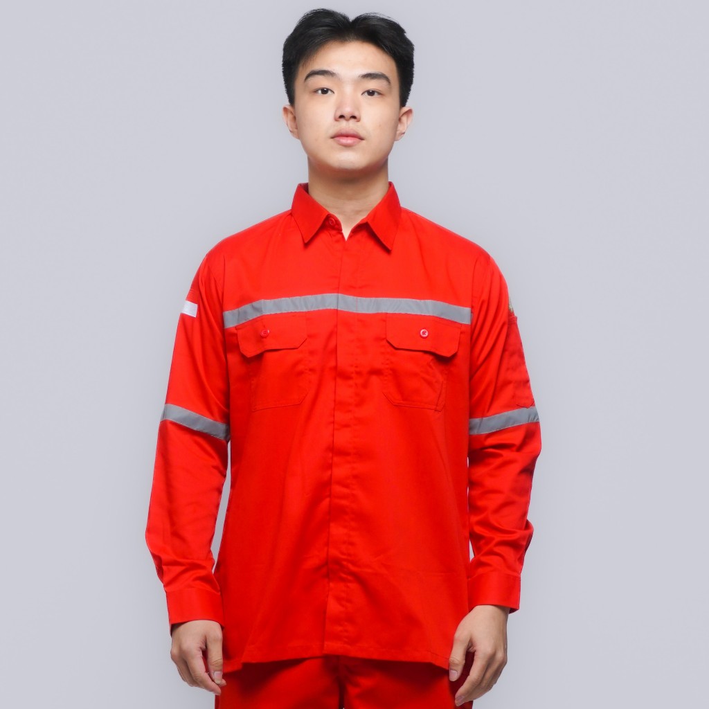 KEMEJA Safety Clothes Navy Mechanical Workshop Work Shirts Mine