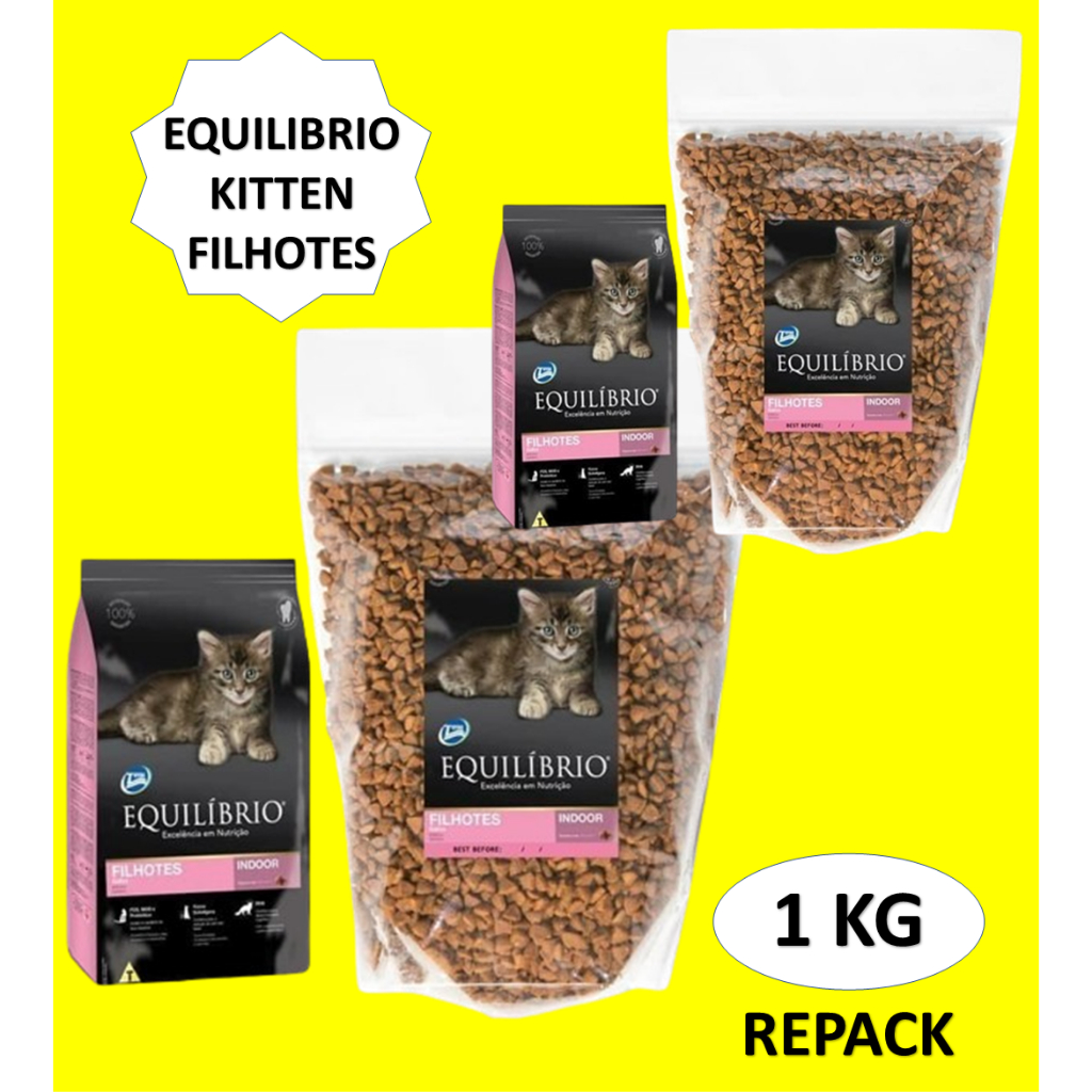 Equilibrio KITTEN INDOOR REPACK 1KG & 500GR Cat Order Shopee Malaysia