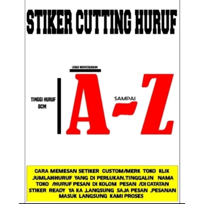 Sticker CUTTING Letters STICKER Alphabet Height 7cm-10cm -15Cm - 20cm ...