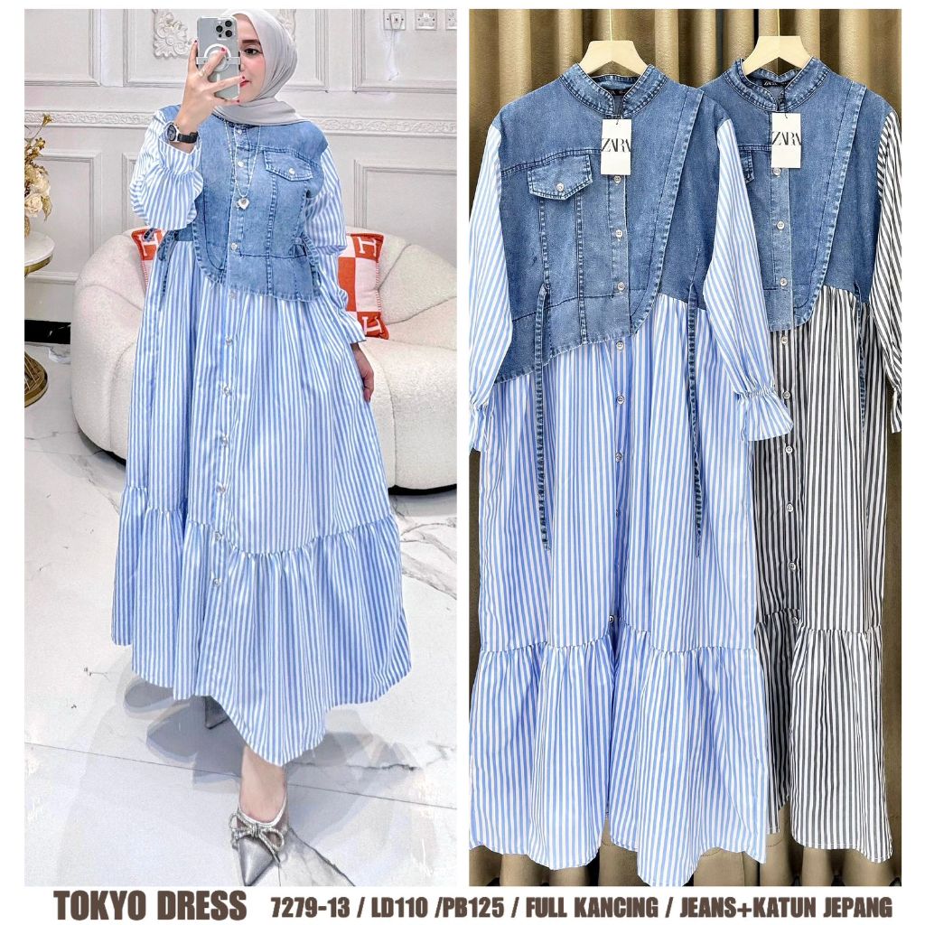 Tokyo DRESS VIRAL MIDI DRESS ZARA Latest DRESS LEBARAN ORIGINAL ZARA ...