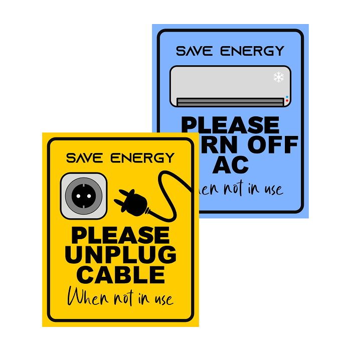 Sticker Appeal Unplug Cabel Sticker Turn Off AC | Shopee Malaysia