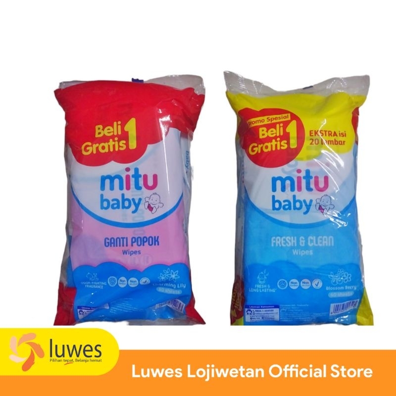 BUY 1 GET 1 FREE MITU BABY WIPES 50 sheets | Shopee Malaysia