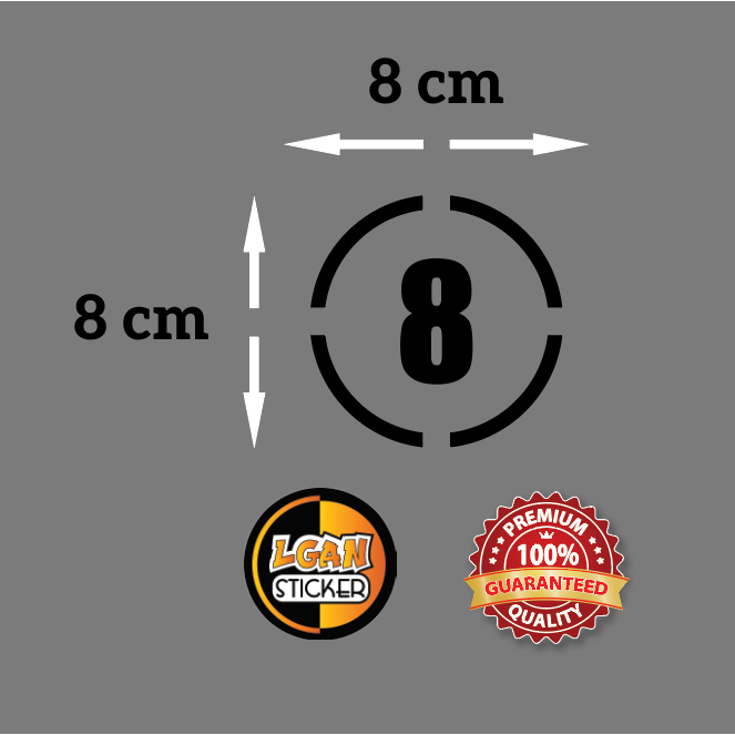 Number Sticker Model Round Strip Oracal Material Diameter 8cm | Shopee ...