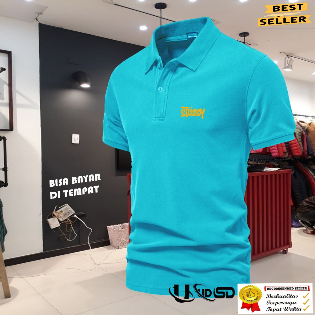 Polo Collar Stuzi CoretText Gold/Short Sleeve Polo Shirt Cool Polo ...