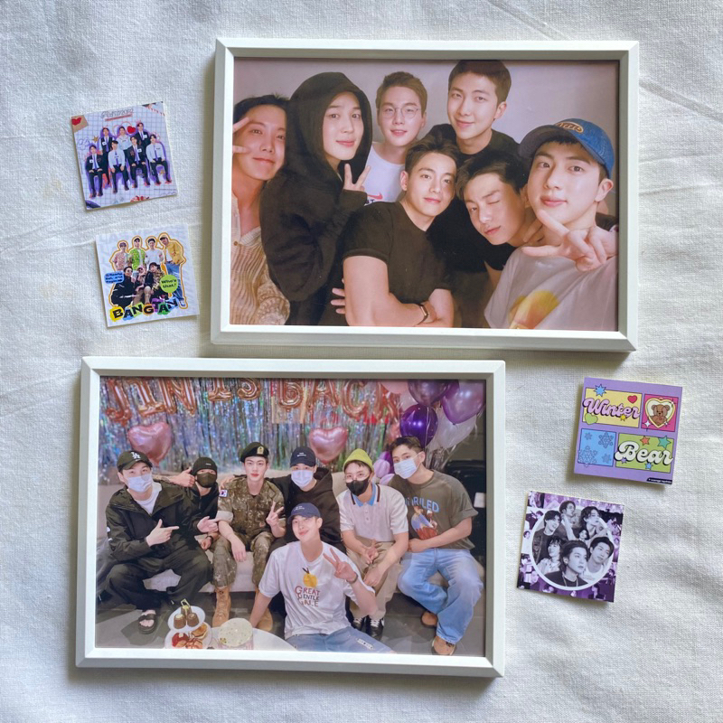 Photo WITH FRAME BTS Family JIN IS BACK TAEHYUNG VEAUTIFUL JUNGKOOK CK ...