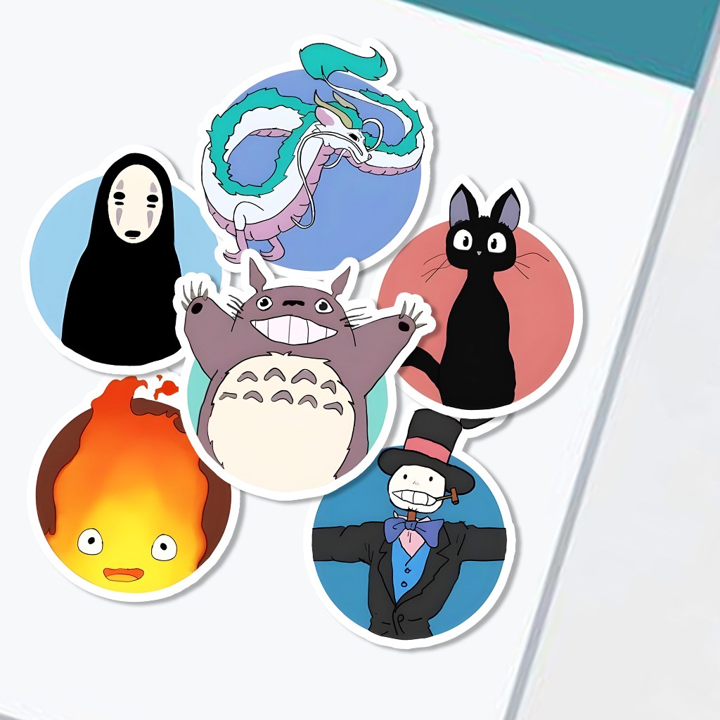 All Ghibli Round Character Aesthetic Stickers Waterproof Stickers (6pcs ...