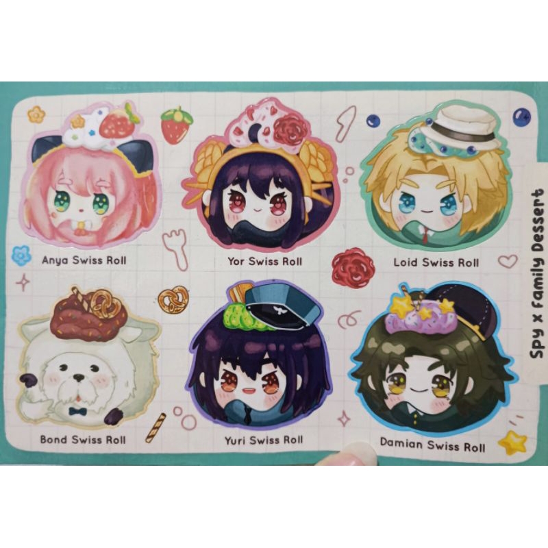 Spy x Family sticker sheets (inya, yor, loid, daman, bond, yuri ...