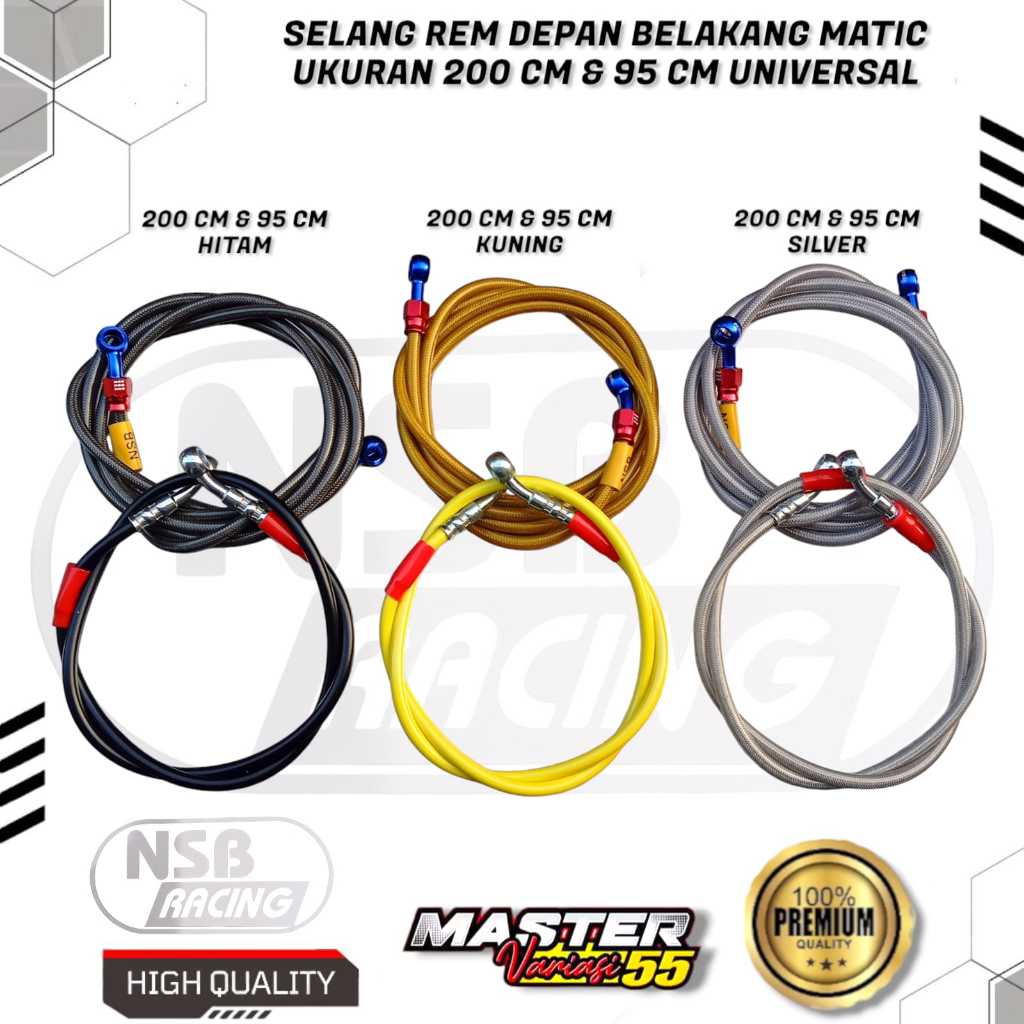 Front Rear Disc Brake Hose MATIC Size 200cm 95cm A Pair Of UNIVERSAL ...