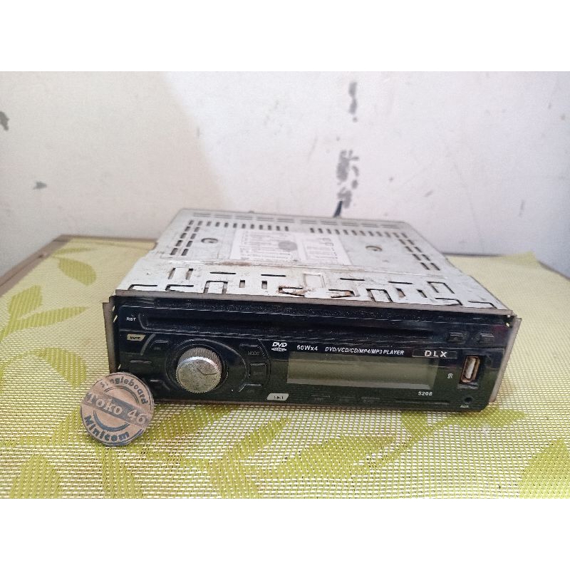 Head Unit HU Single Din DLX 5208 50Wx4 DVD/VCD/CD/MP4/MP3 Player