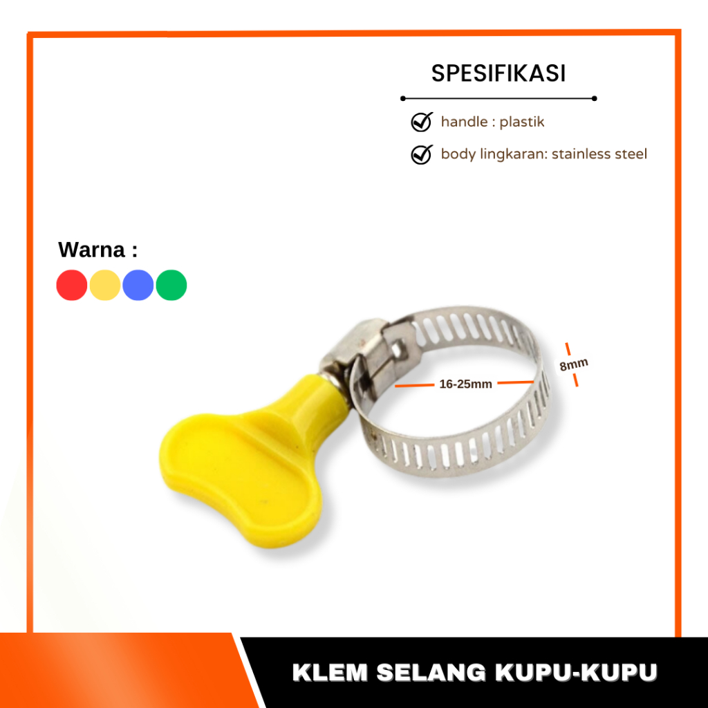 MESIN Hose Clamp Butterfly Ring Hose Clamp Handle Swivel Clamp