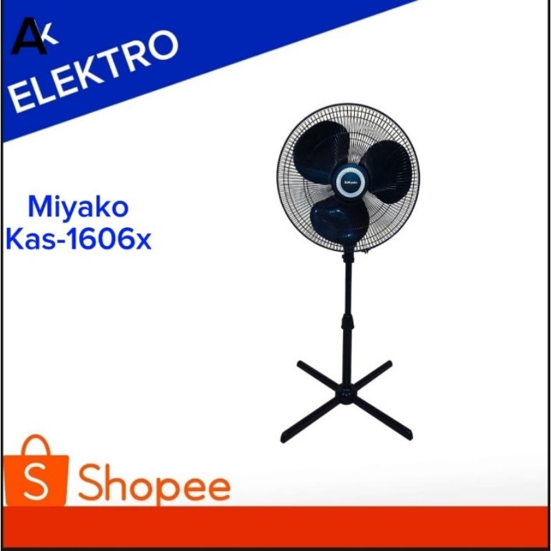 HITAM Miyako Stand fan 1606x 16in Black Cross Leg/Stand fan miyako 16in ...