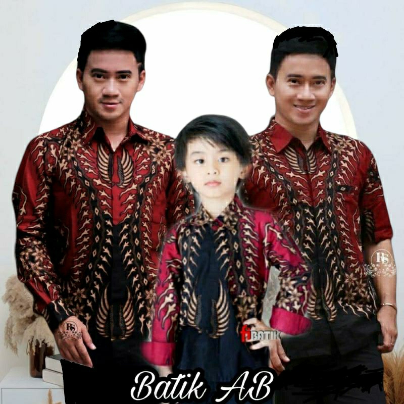 MERAH Sweet COUPLE BATIK||Father AND SON BATIK COUPLE||Newest RED BATIK ...