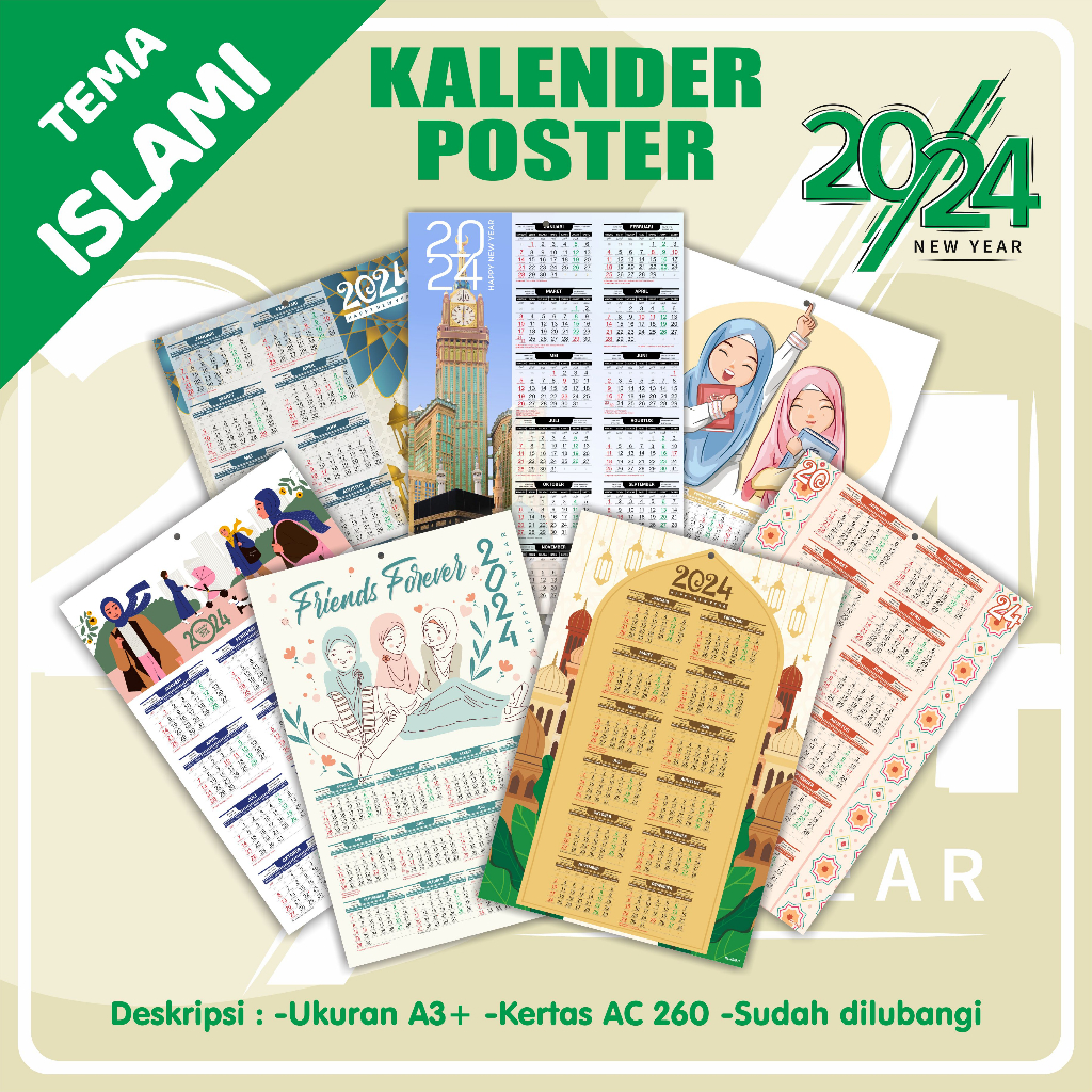 Islamic poster Calendar Islamic Wall Calendar 2024 Shopee Malaysia