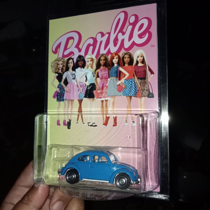 Custom Card Barbie Vw Beetle Blue Mbx Matchbox Bday Gift Unique Gift Birthday Collection