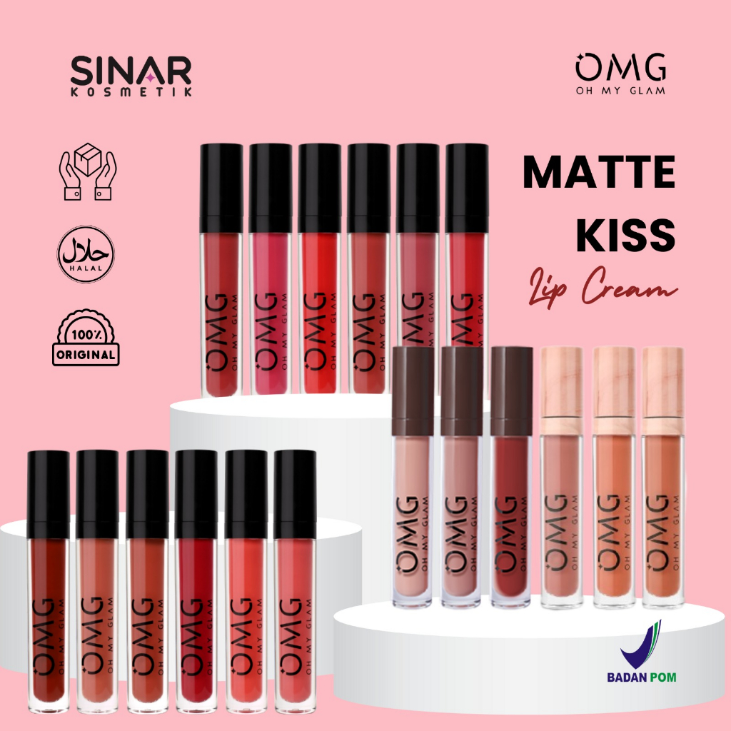 Omg Oh My Glam Matte Kiss Lip Cream Lipstick Lipstick Lipcream | Shopee ...