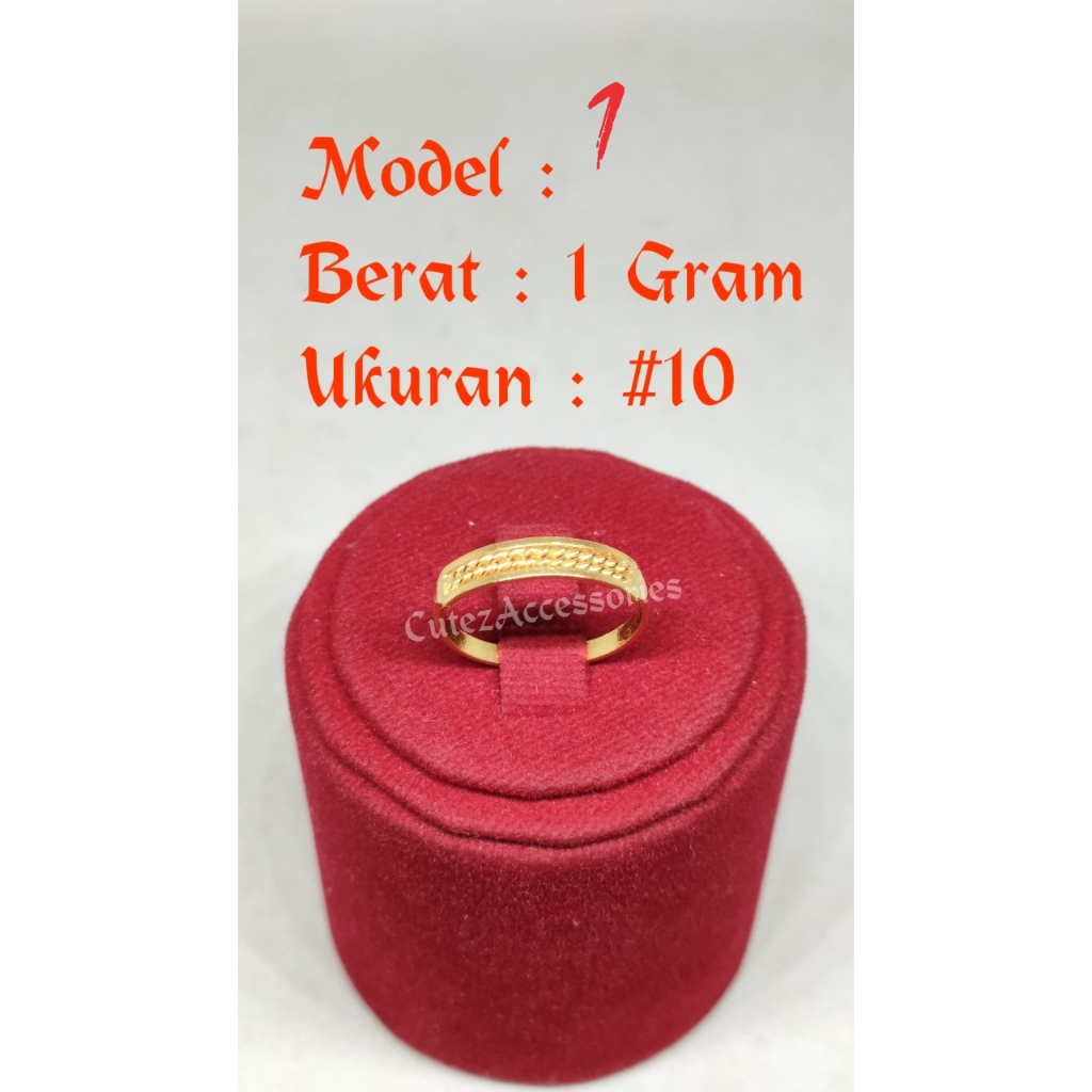 Rante List Ring 1 Gram Light Gold | Shopee Malaysia