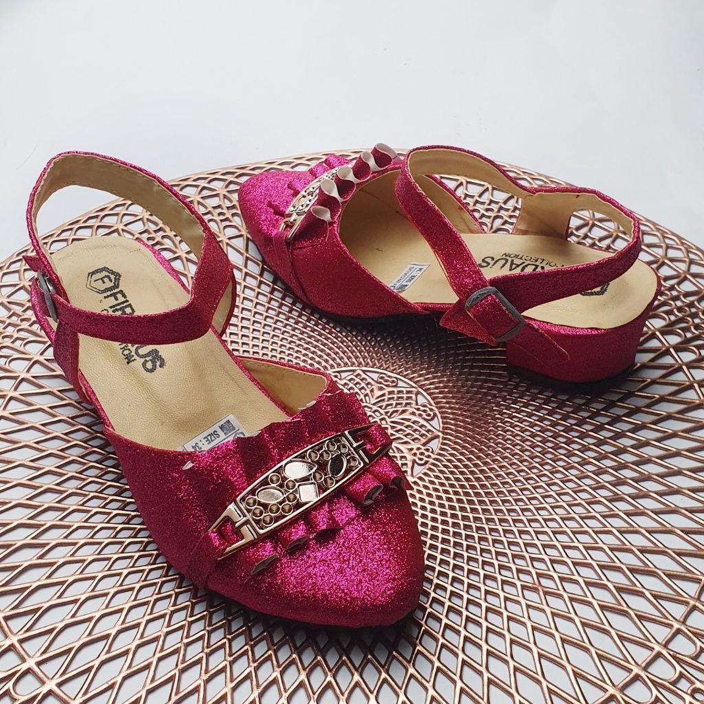 Girls' Heels 3cm Heels party slippers T buckle strap HL-020