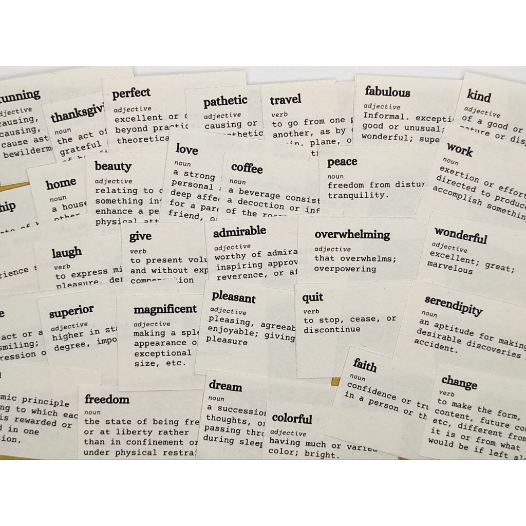 32 Sheets Of Vintage Journaling Scrapbook Dictionary Word Paper