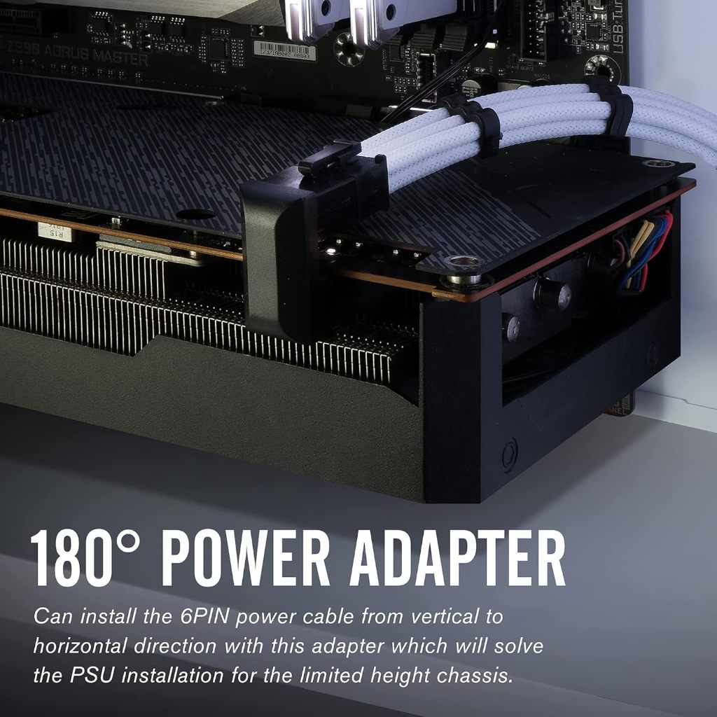 Ezdiy-fab GPU VGA PCIE 6pin 180 DEGREE ANGLE CONNECTOR POWER ADAPTER ...