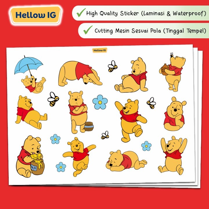 Winnie THE POOH STICKER PACK | Pooh DISNEY Sticker WATERPROOF Bottle ...