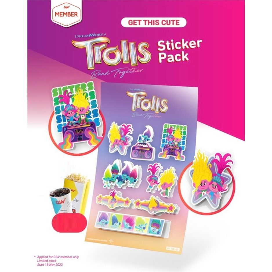 Trolls Band Together x CGV Official Sticker Pack | Shopee Malaysia