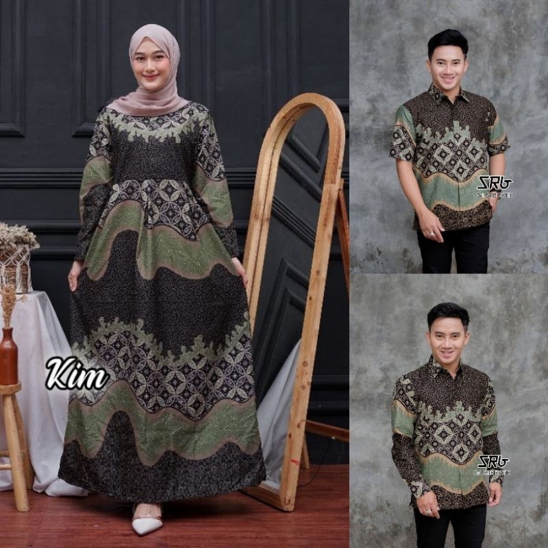 KEMEJA Batik Couple - Baju batik Sogan Long Shirt Gamis Maxi Side Strap ...