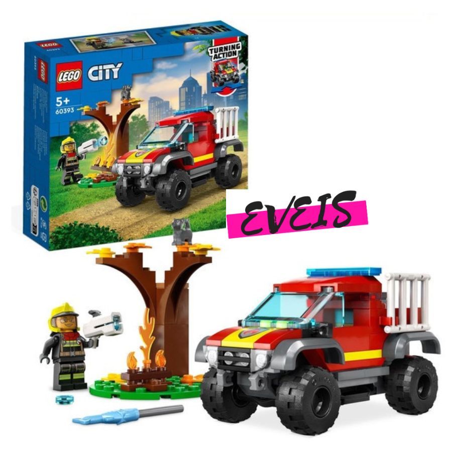 Lego City 60393 4x4 Fire Engine Rescue Building Toy Set 97 Pieces