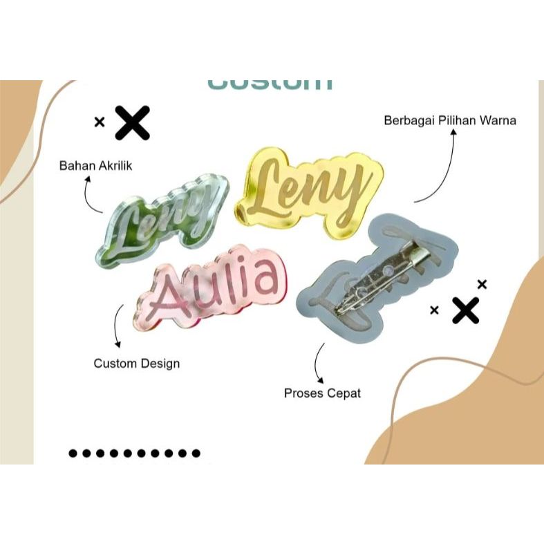 Name label acrylic label/ brooch pin/ acrylic brooch/ hijab label ...