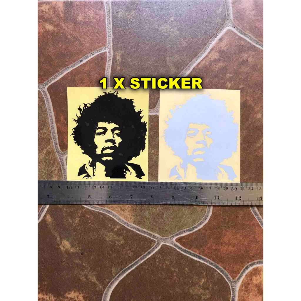 Jimi Hendrix Silhouette Face Logo Hologram Reflective Sticker Cutting ...