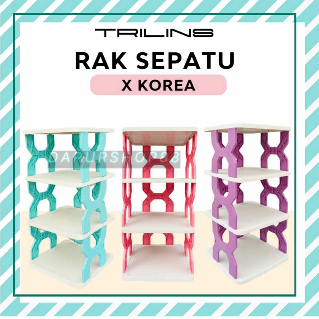 Shoe RACK X KOREA TRILINS 4 TIER / SHOE RACK 4 TIER | Shopee Malaysia