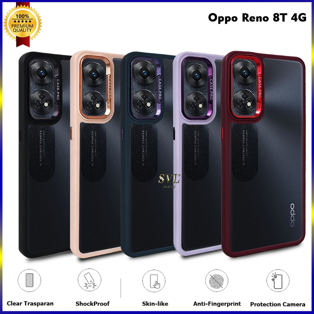 Oppo Reno8 T 4G Case Hybrid Chrome shell Transparent Clear Casing ...