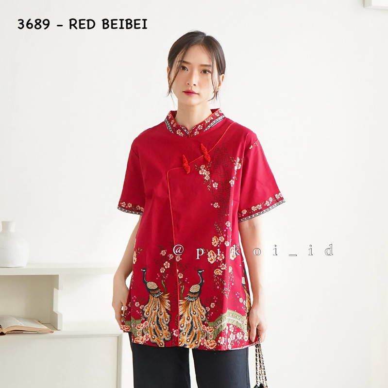 red chinese blouse