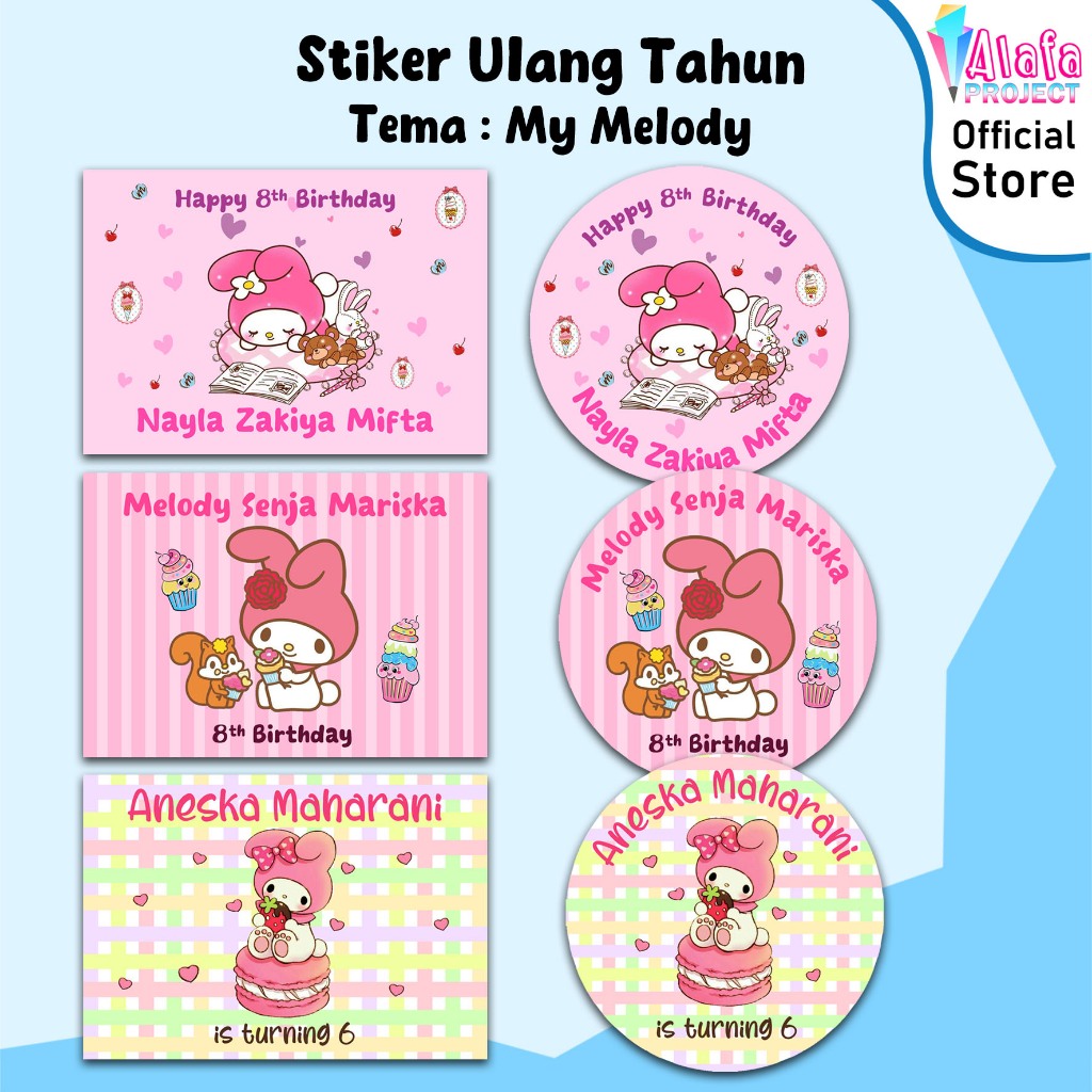 Alafaproject Custom My Melody Birthday Stickers | Shopee Malaysia