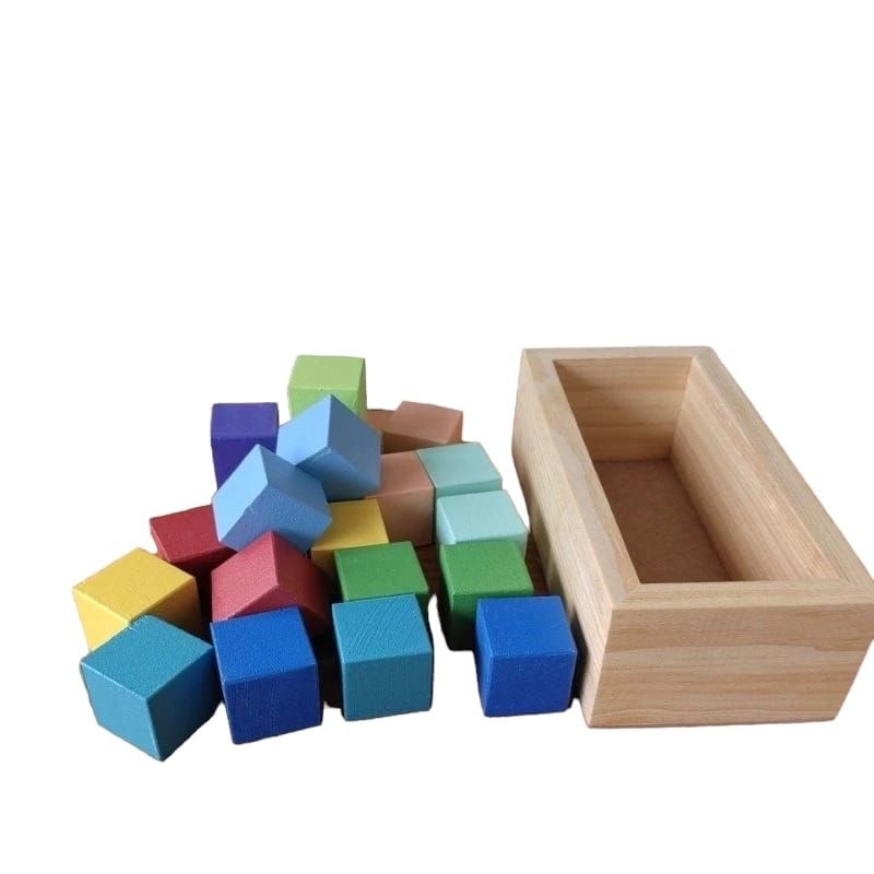 KAYU Basic Blocks 3X3 stacking Wood/ Toy Block 3x3x3cm Contents 20 ...