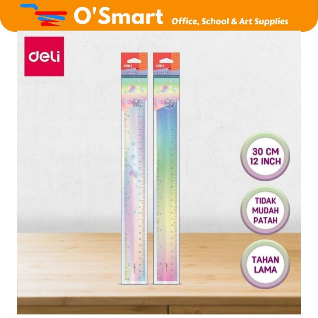 Deli PLASTIC RULER H654 30CM | Shopee Malaysia