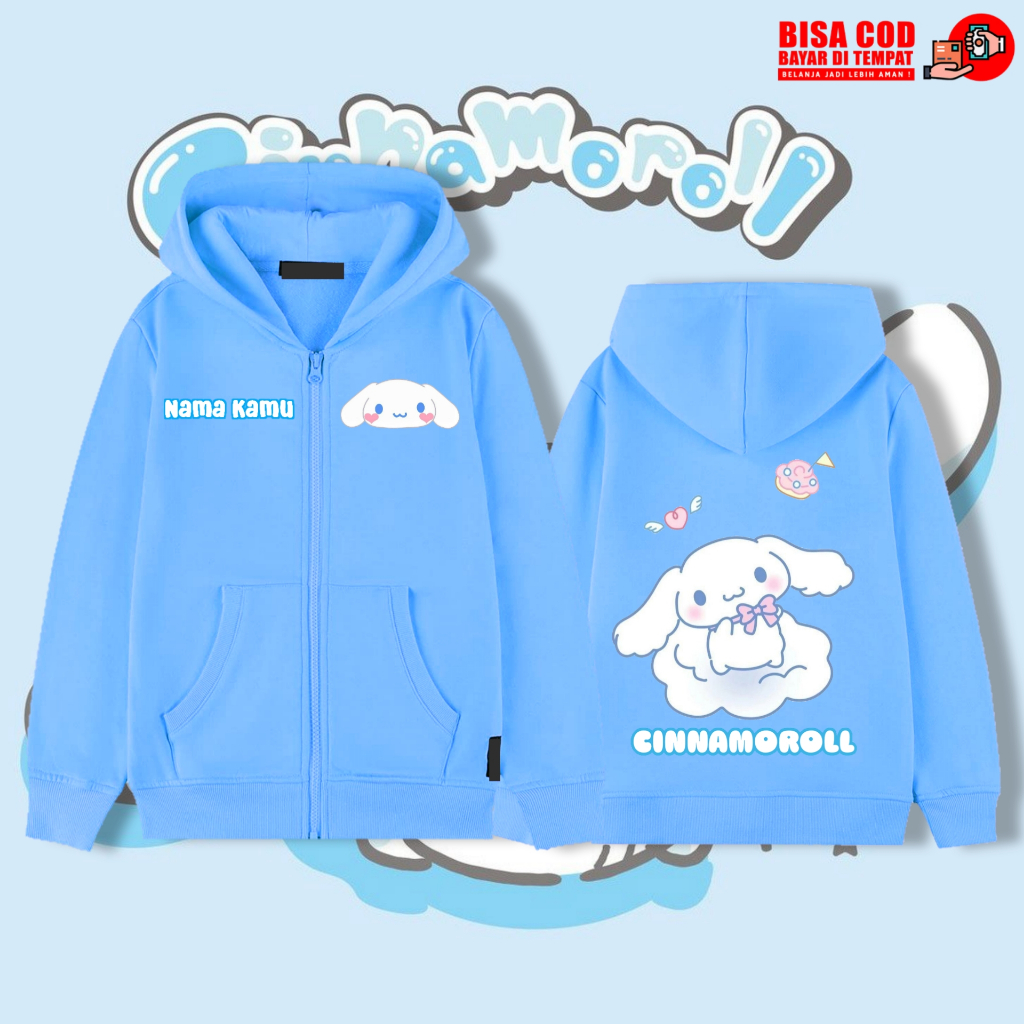 Cinnamoroll Girls Jacket/Zipper Zippers For Children Cinnamoroll FREE Name | Shopee Malaysia