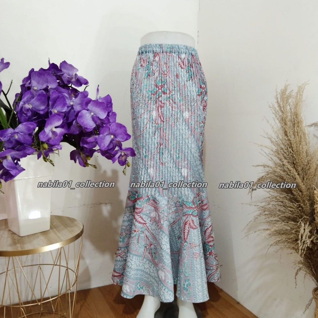 Pleated Mermaid Skirt Mermaid Batik Skirt Instant Skirt