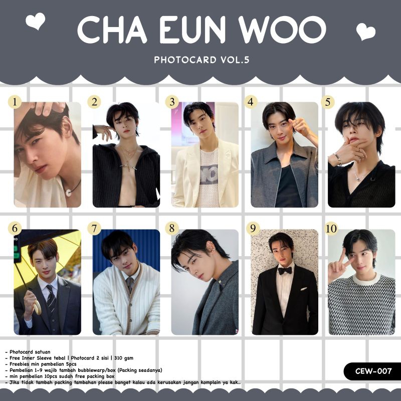 New CHA EUN WOO PHOTOCARD VOL.5 | Shopee Malaysia