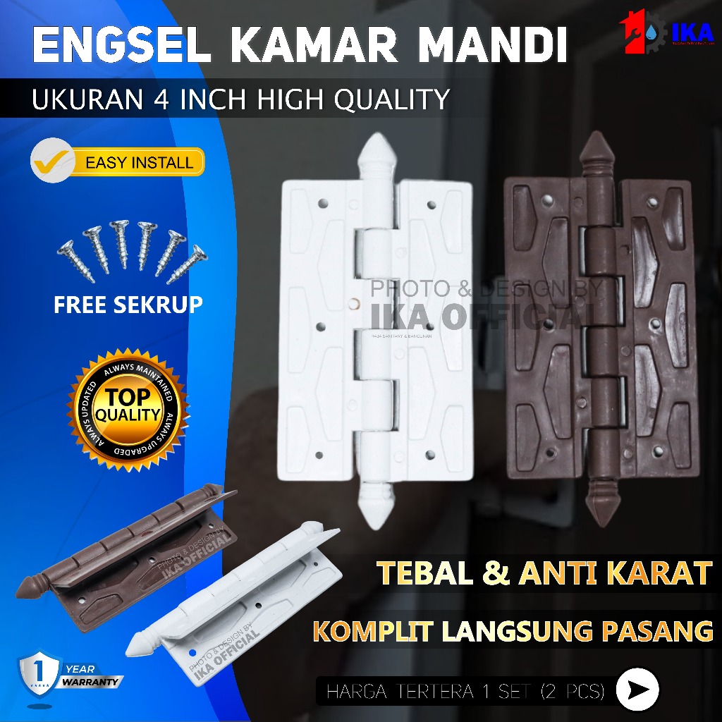 4 INCH PVC PLASTIC PVC HINGES 4 INCH DOOR BATHROOM TOILET WC PLASTIC ...
