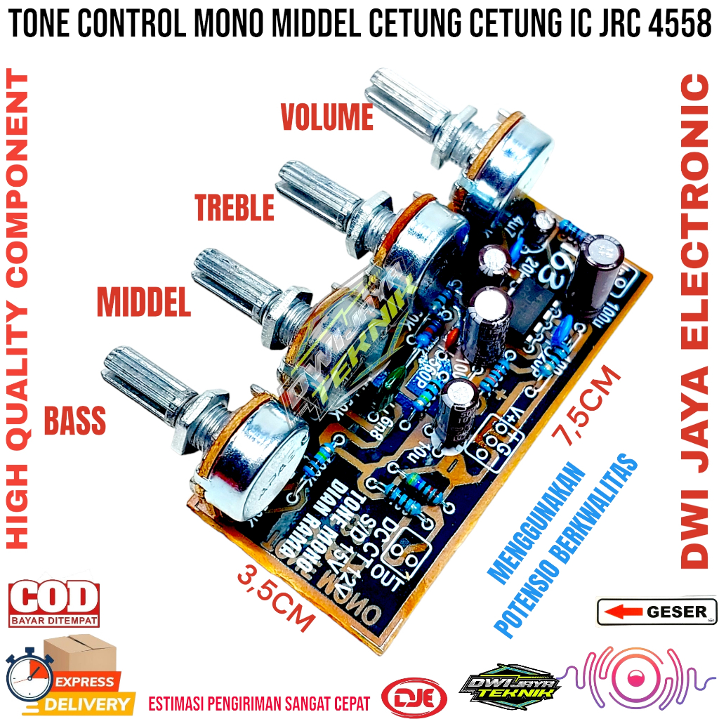 Tone Control Mono Plus Middel Cetung Cetung IC JRC4558 | Shopee Malaysia
