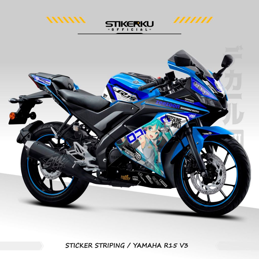 Striping STICKER / YAMAHA R15V3 / MOTIF 046 / SEMIFULL / STICKERS ...