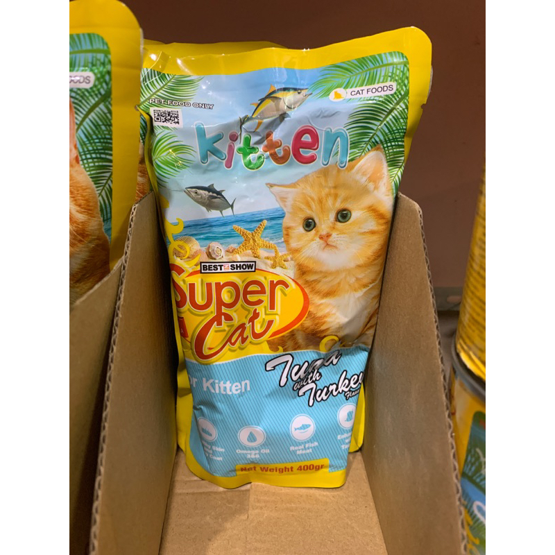 Super Cat Pouch Wet Cat Food 400gr Wet Cat Food supercat sachet 400gr