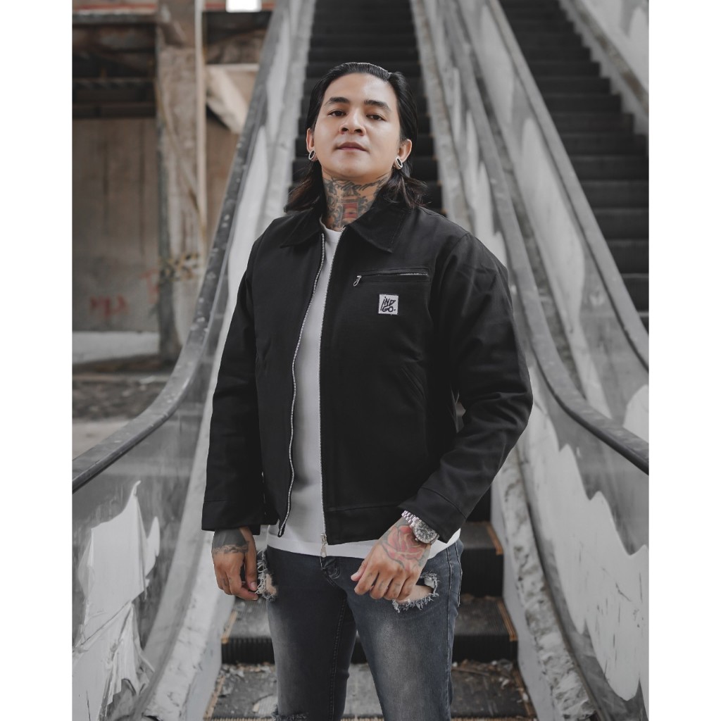 Indigo work jacket deals