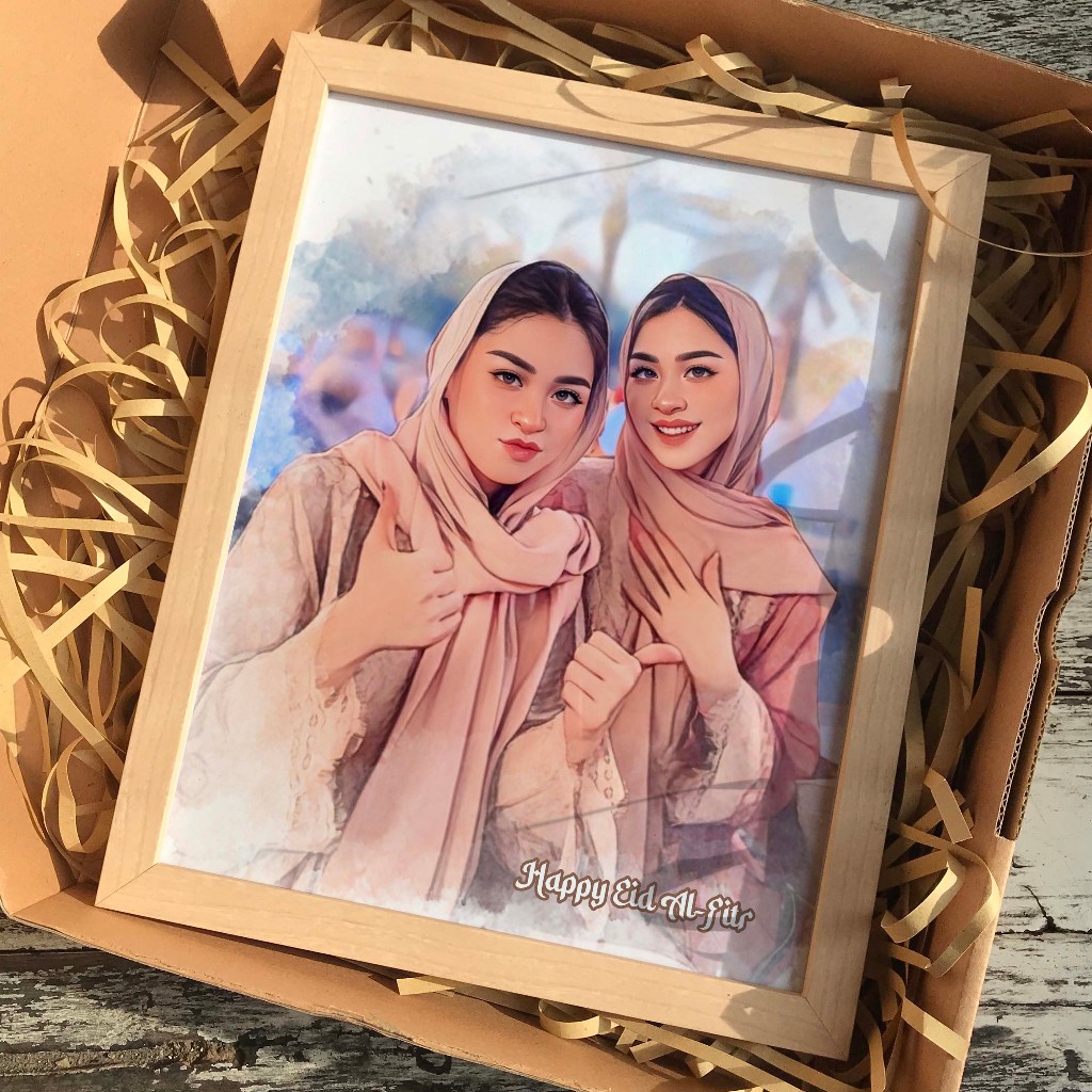 Girl's Birthday Gift - custom Illustration+aesthetic Photo Frame ...
