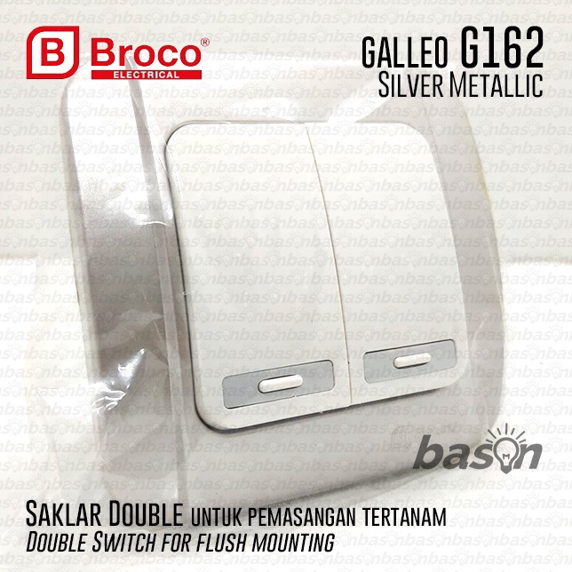 Broco Galleo Silver Silver G162 Switch 2 Gang 1 Way Switch | Shopee ...