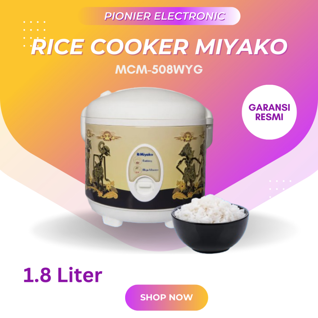 Rice COOKER MAGIC COM MIYAKO MCM-508WYG 1.8L Official Warranty | Shopee ...