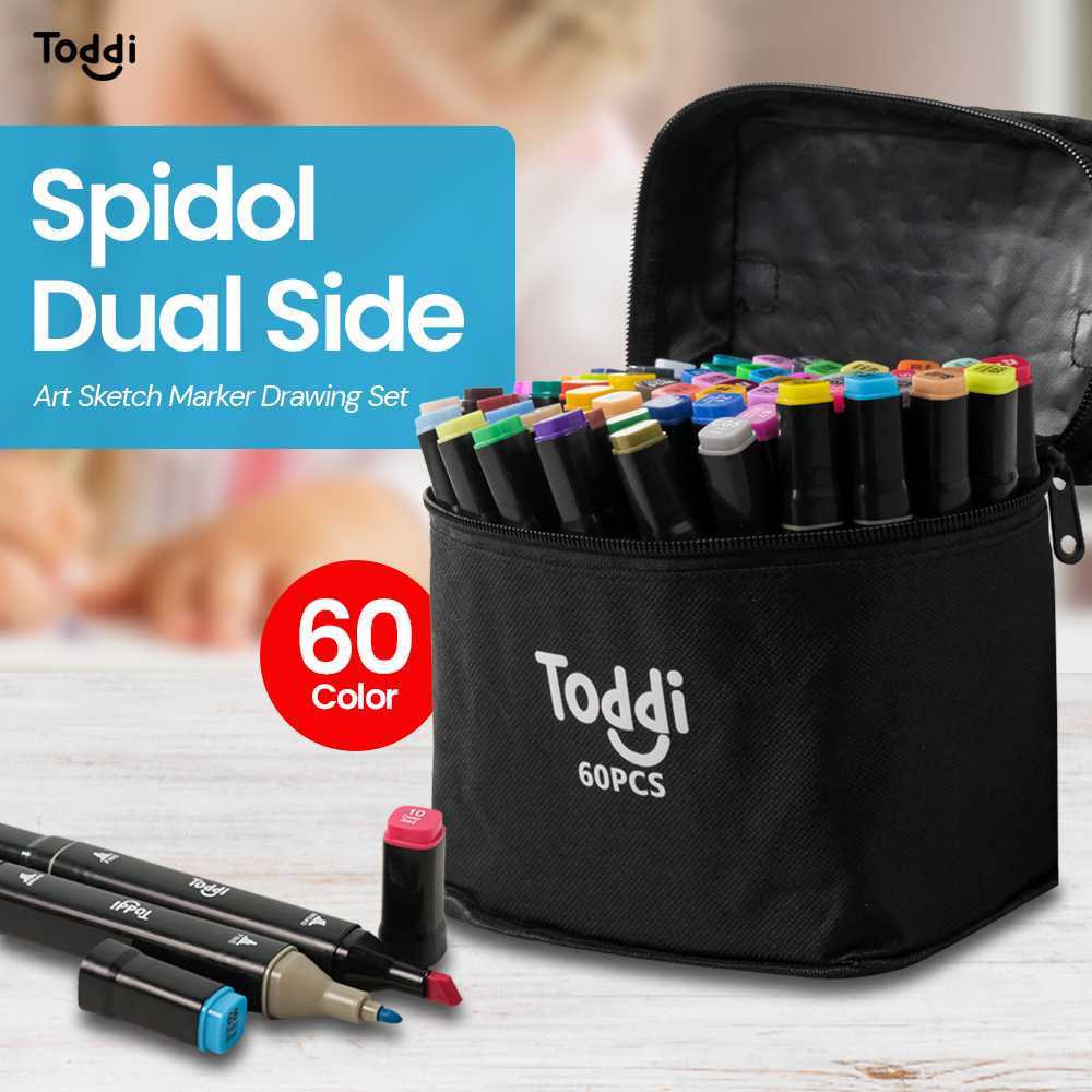Complete Colorful Marker Set Dual Side Fine Art Marker Brush Double Tip ...