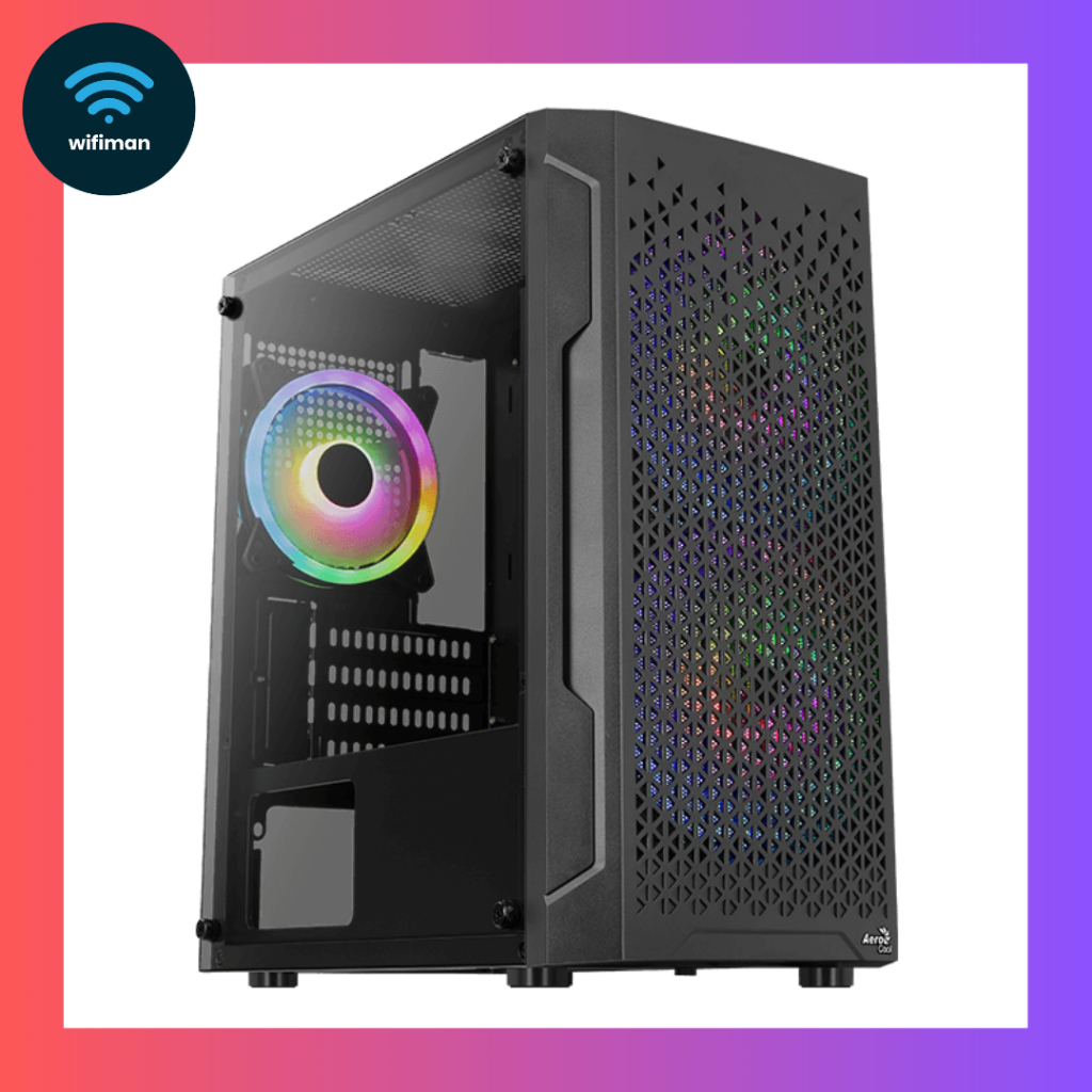 HITAM Aerocool Trinity Mini V2 Gaming Computer PC case Black Pink Black mATX Desktop RGB case