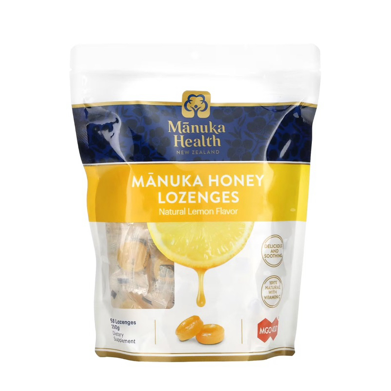 Manuka Health Manuka Honey Lozenges Lemon MGO 400+ 58 Lozenges | Shopee ...