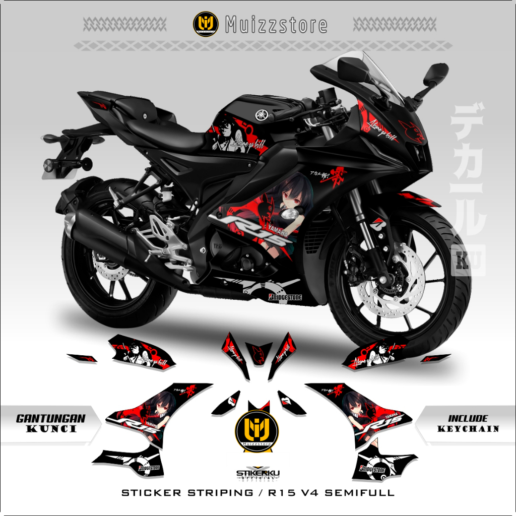 Sticker SEMIFULL YAMAHA R15 V4/MOTIF 4/YZF-15/R150/variation Of ...